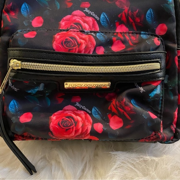 Juicy Couture Black and Red Floral Backpack - Picture 2 of 11
